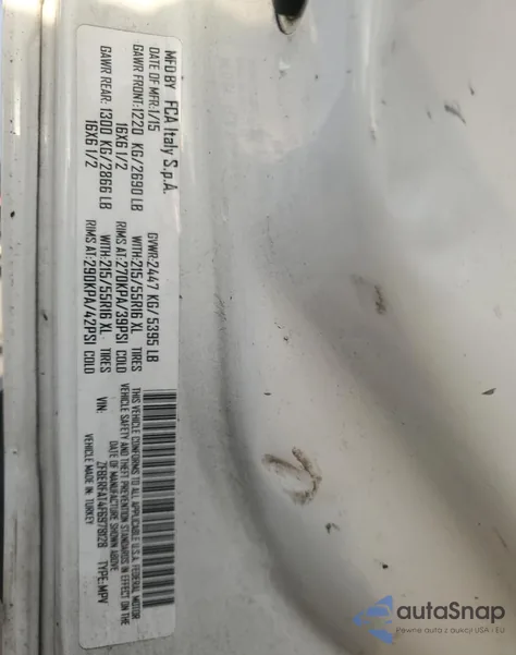 2015 Ram Promaster City z USA, uszkodzony, nr VIN ZFBERFAT4F6978128